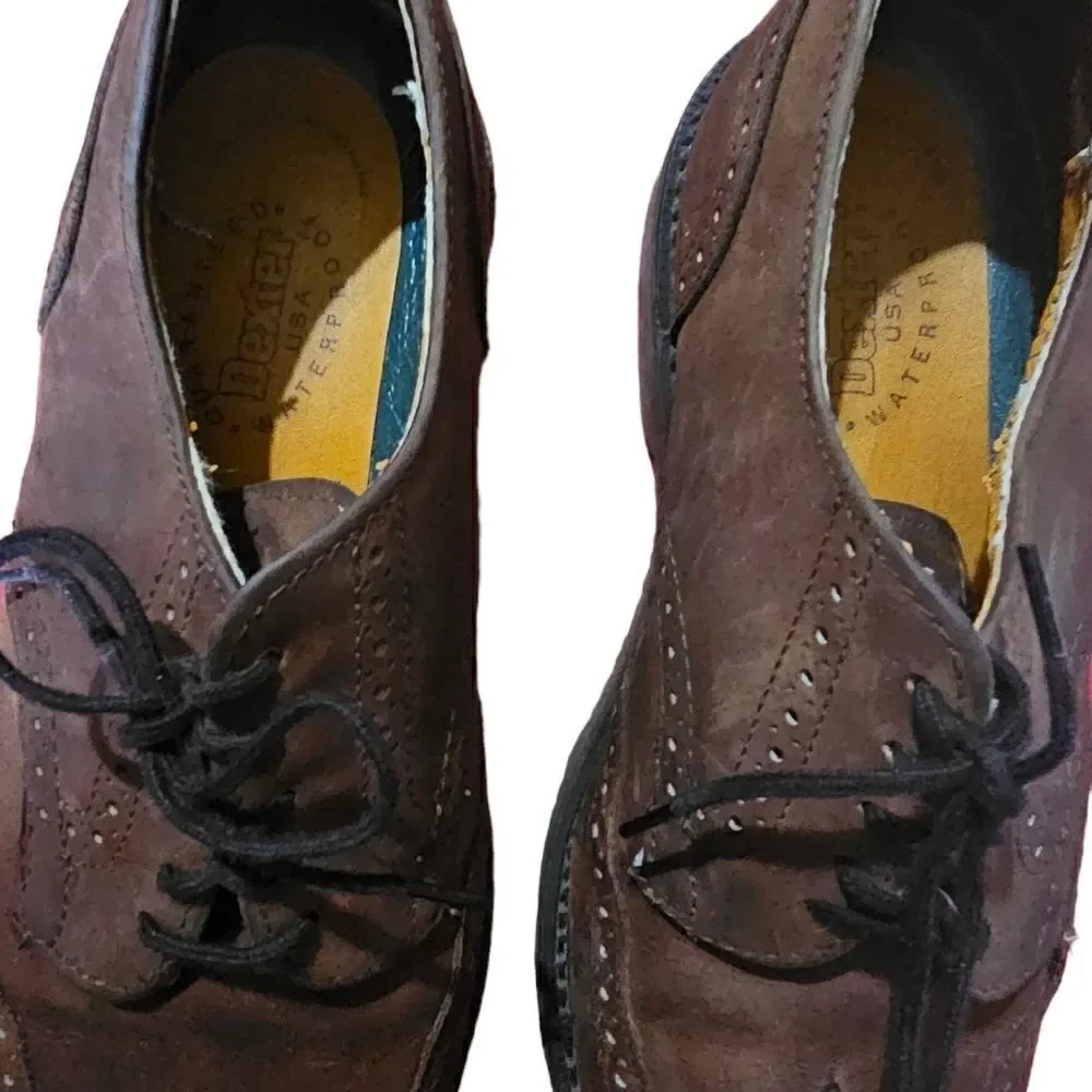 Men's DEXTER American Brogues Waterproof Leather Shoes Size 9.5‎
